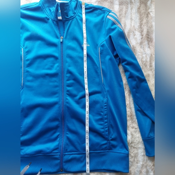 Adidas Women's Vibrant Blue Zip-Up Jacket - Picture 7 of 7